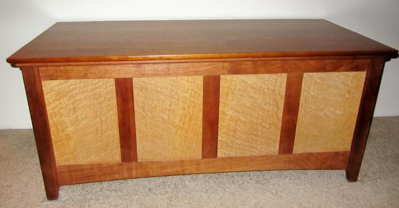 cherry & birdseye maple blanket chest