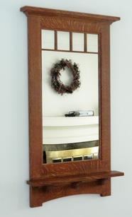 quarter sawn white oak wall mirror