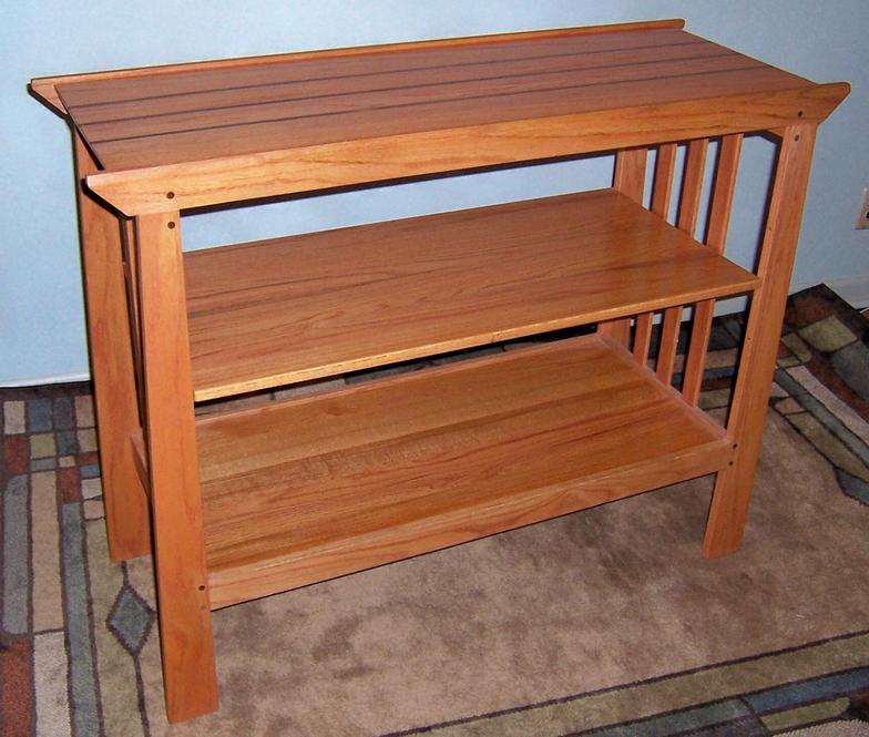 oak & walnut accent sofa table